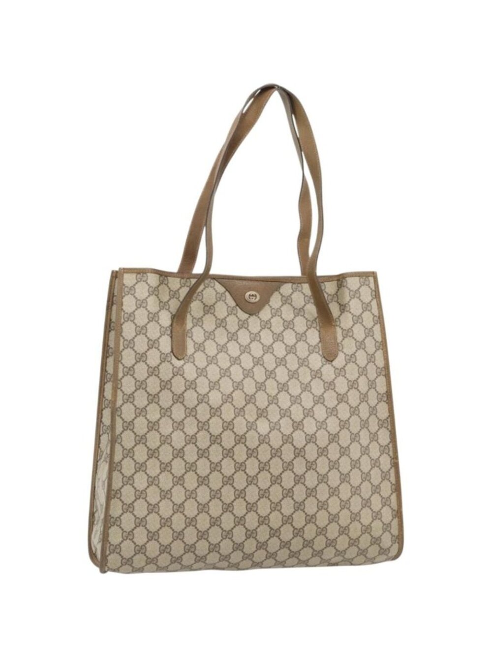 GUCCI GG Supreme Tote Bag PVC Beige Gold 92 02 998